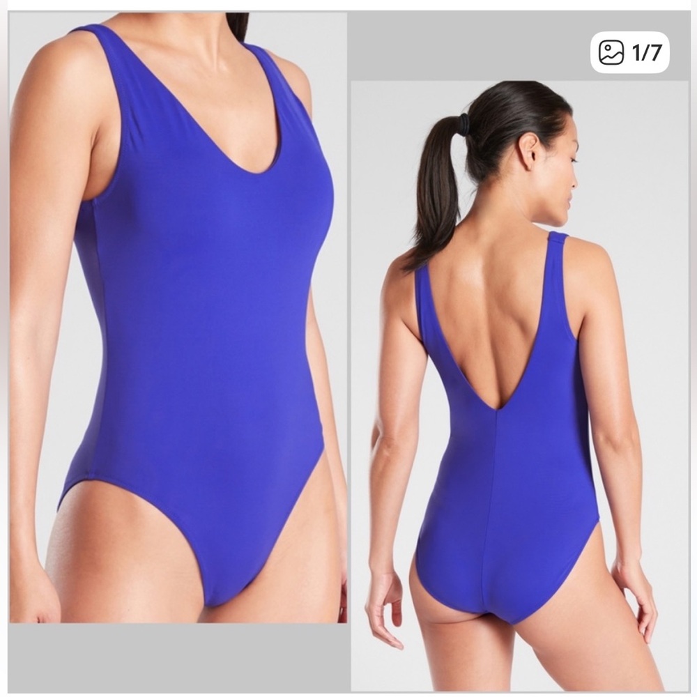 NWT ATHLETA Seychelles one piece blue swimsuit XS